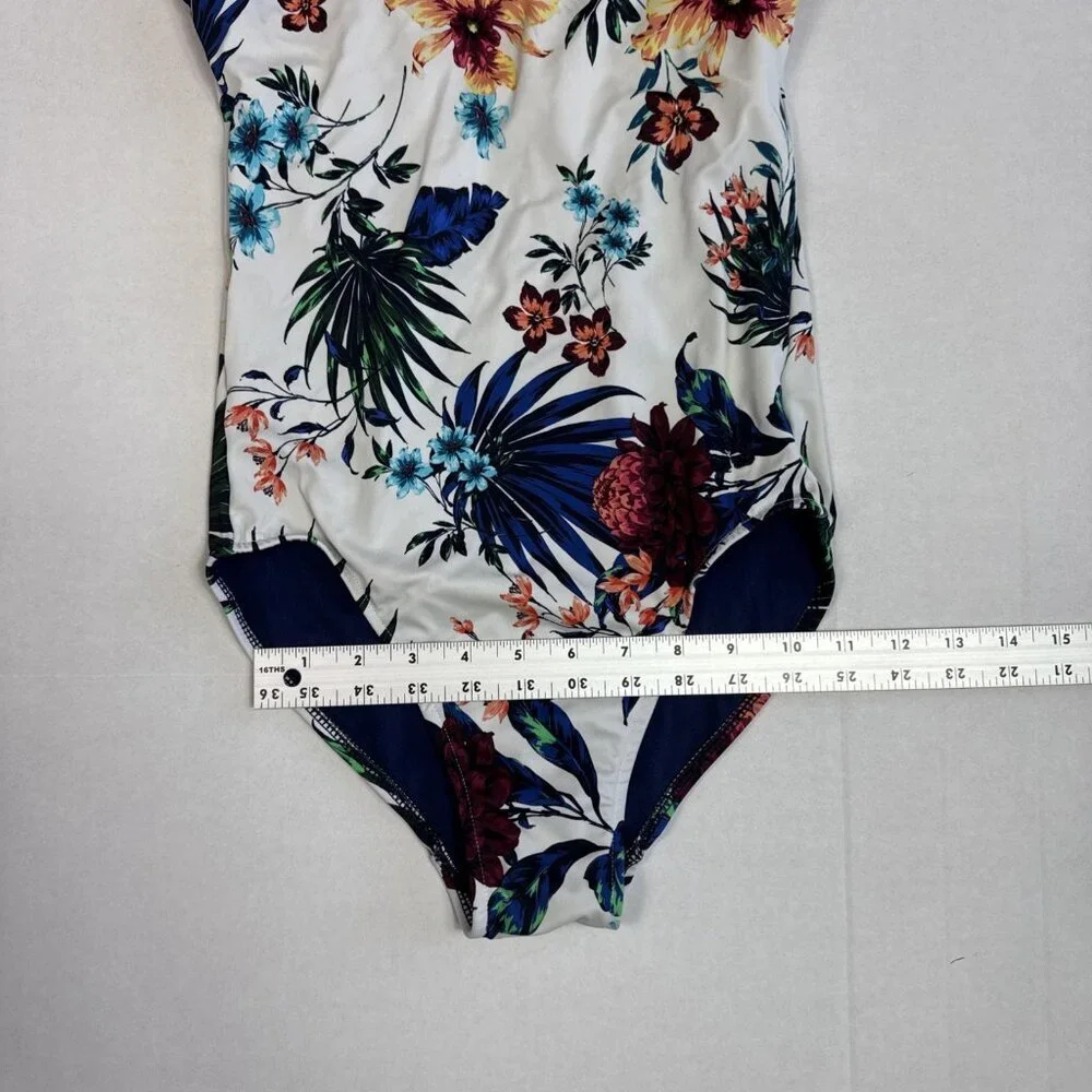 Hapari Women's XS = 0/2 One‎ Piece Swimsuit Navy Floral EUC